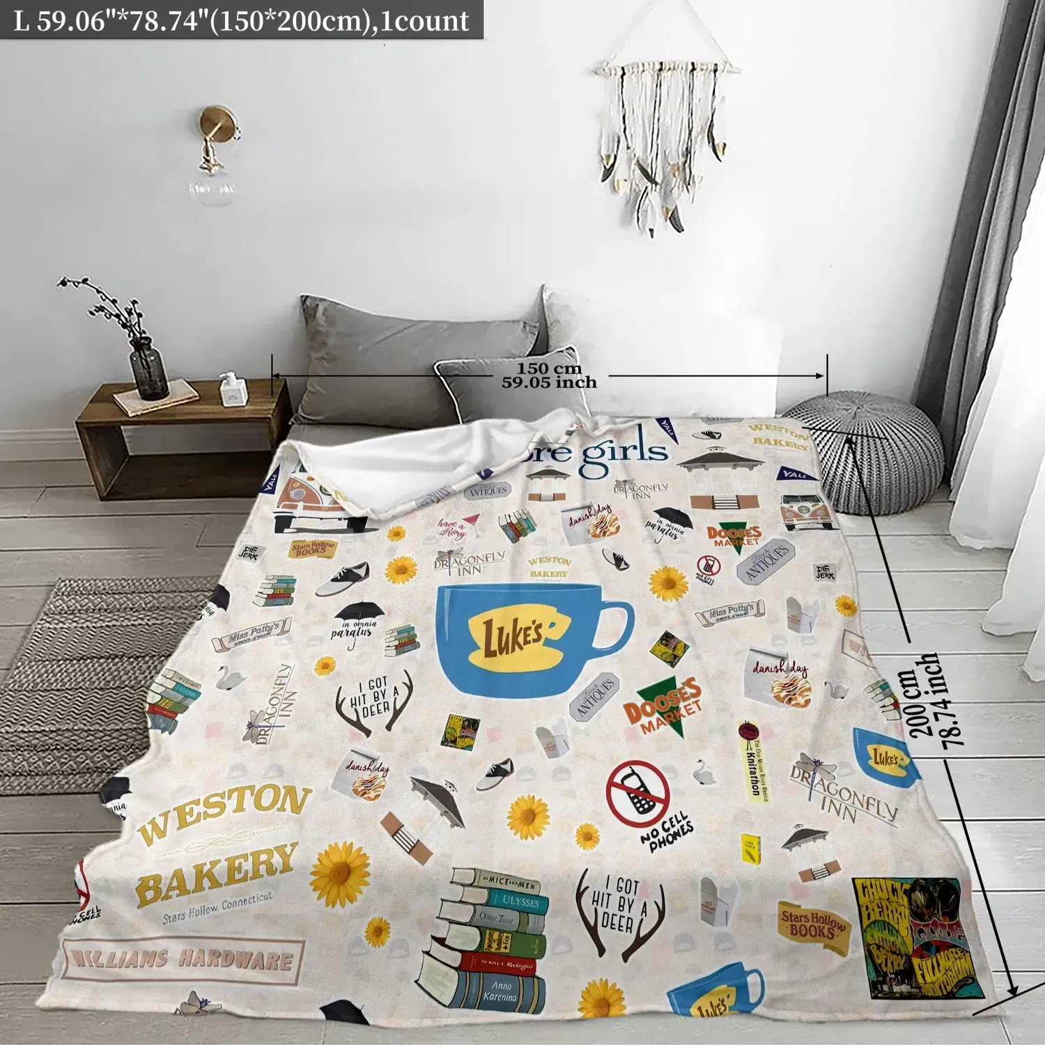 Gilmore Girls Comfy Throw Flannel Fleece Blanket