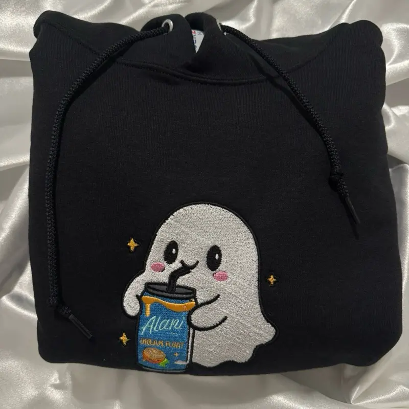 Ghost Drinking Embroidered Sweatshirt
