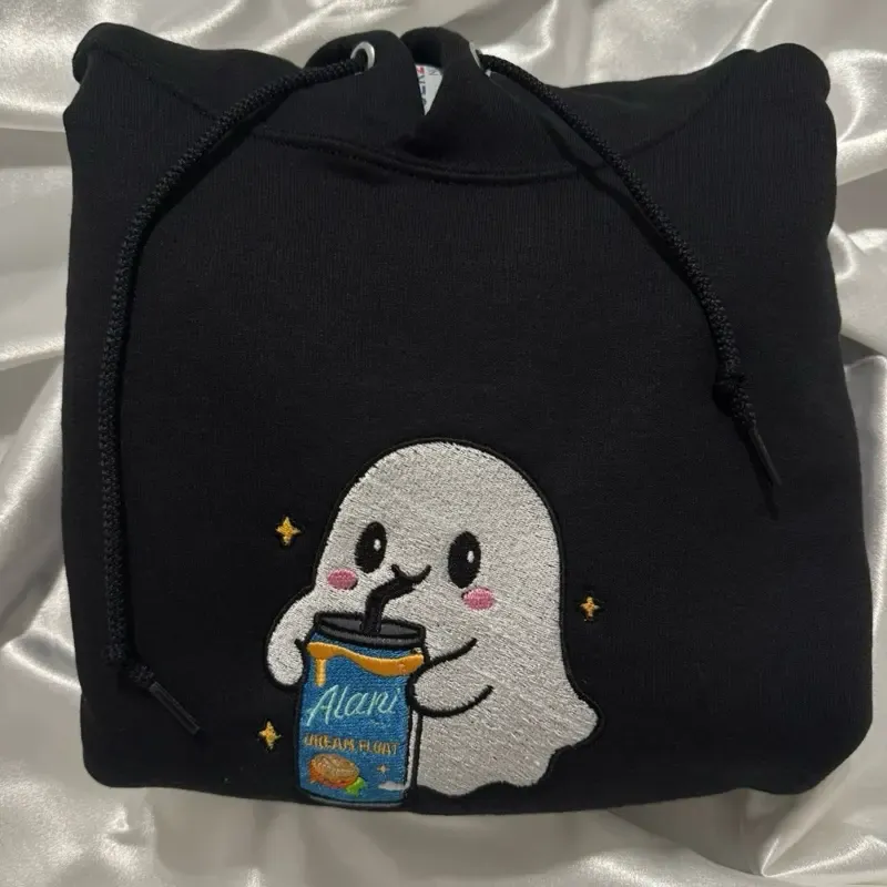 Ghost Drinking Embroidered Sweatshirt