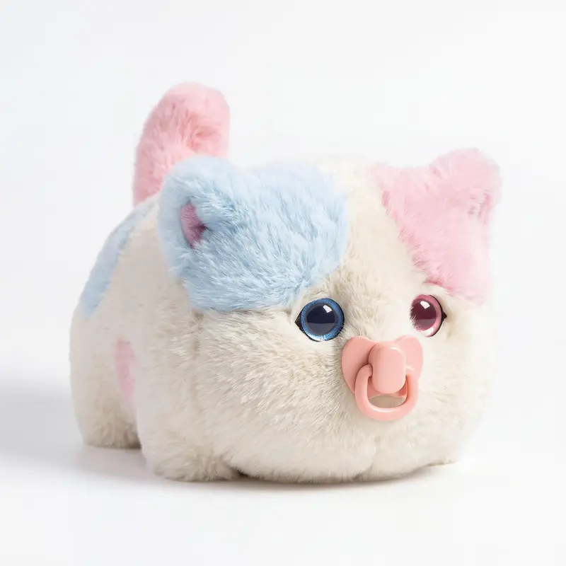 Interactive Fluffy Cat Plush Toy - Touch, Talk & Snore Sleep Mode