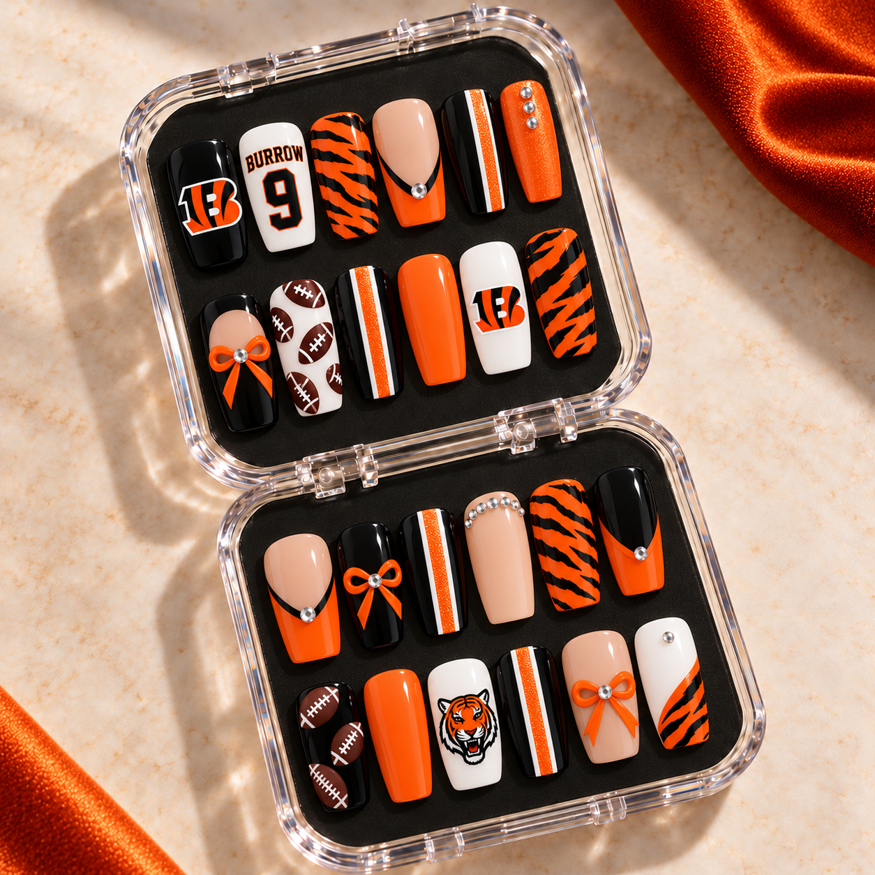 Cincinnati Bengals - Football Fan 24-Piece Gameday Press-On Nails Set