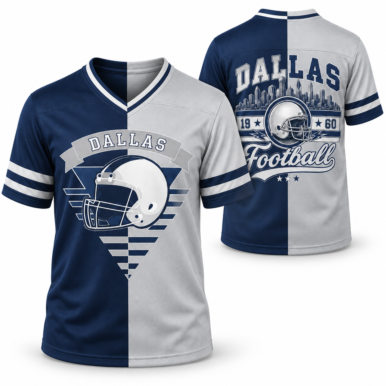 Football Team Print Split Fan Jersey
