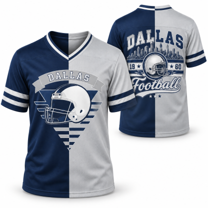 Football Team Print Split Fan Jersey