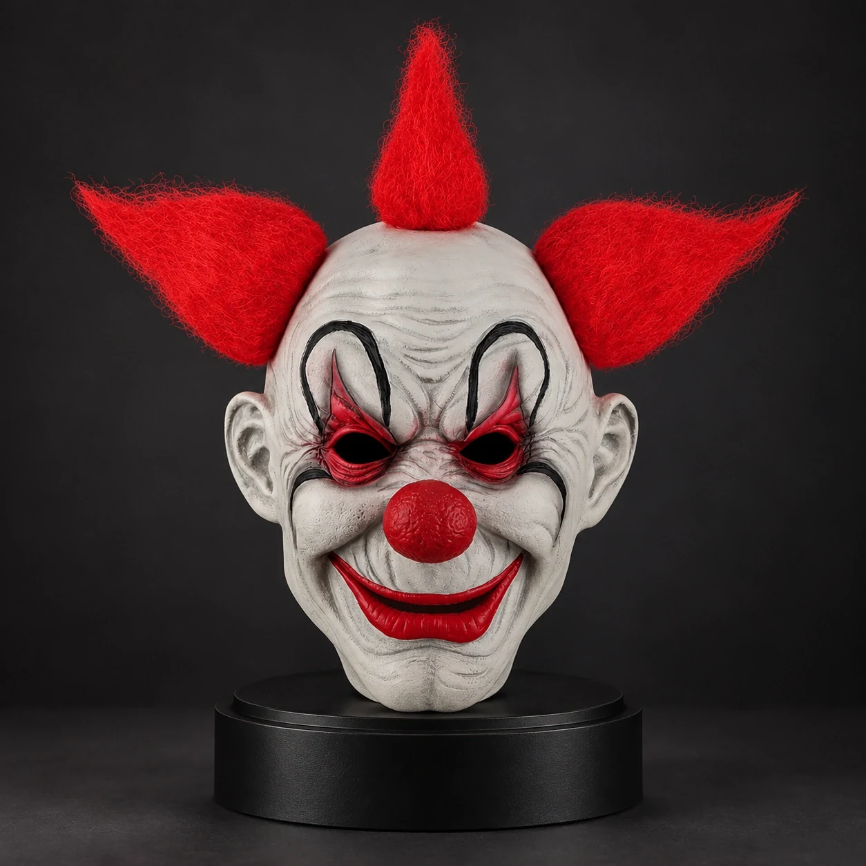 Red-Horned White Clown Silicone Mask