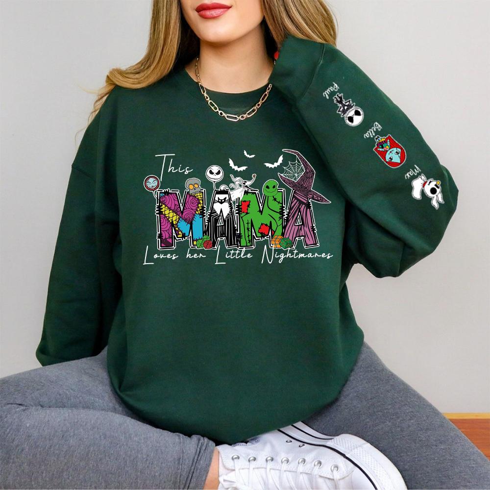 This Mama Loves Her Little Nightmares Personalized Spooky Mama Halloween Sweatshirt 