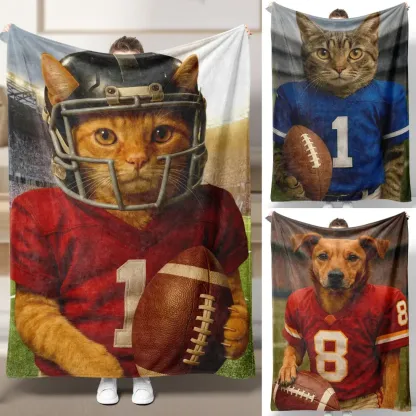 Custom Football Pet Blanket