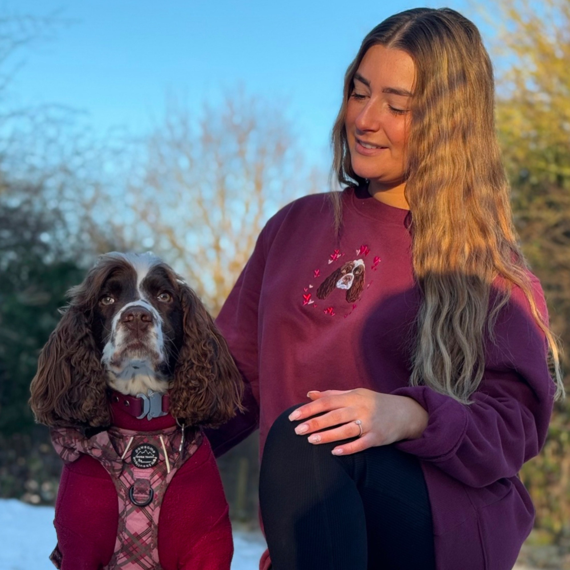 Embroidered Pet Portrait Hearts Sweatshirt