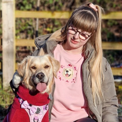 Embroidered Pet Portrait Hearts Sweatshirt