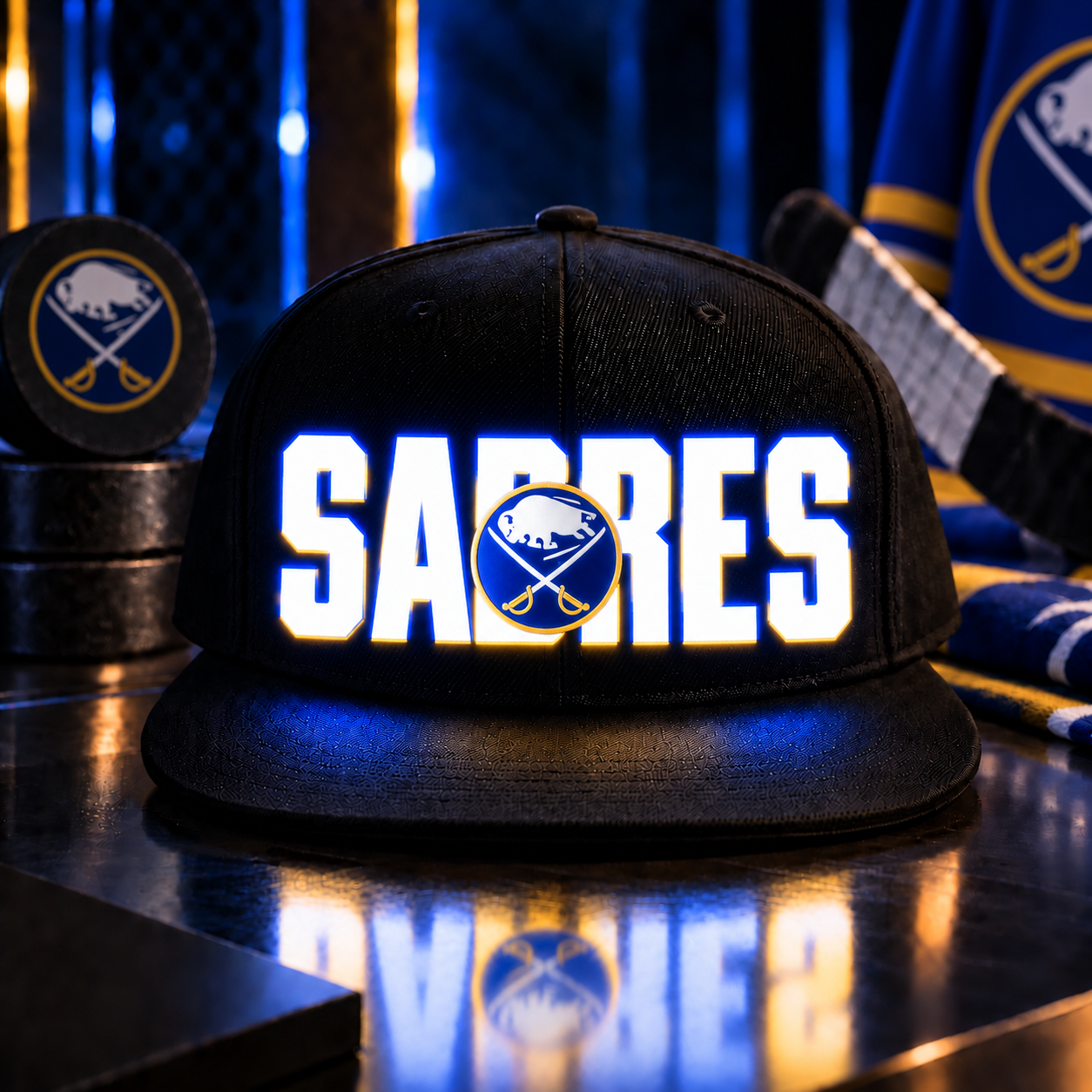 Hockey Team LED Light-Up Snapback Cap
