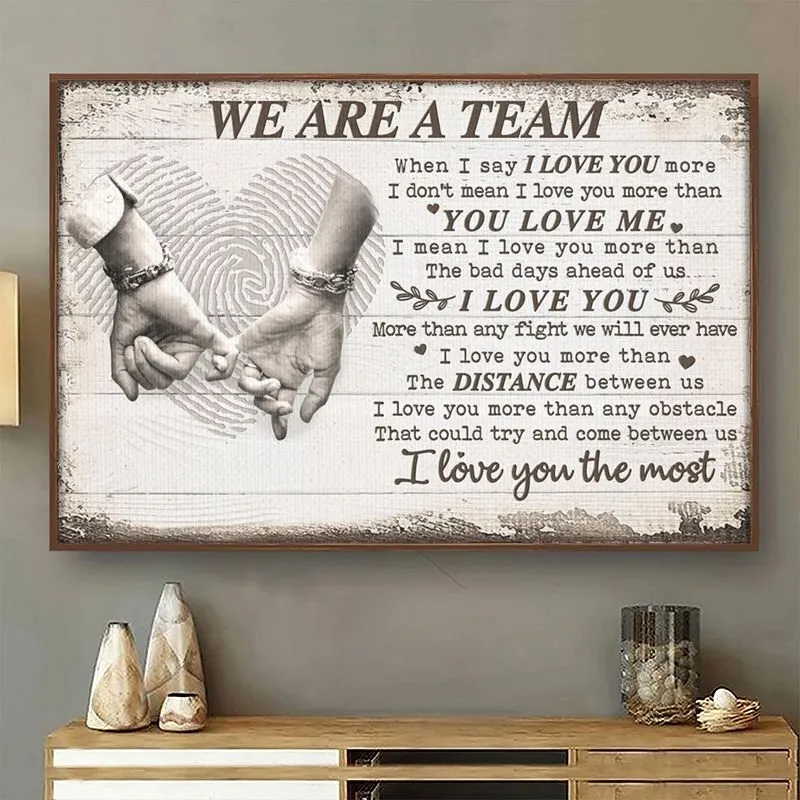 Personalized 'Love You More Than Any Fight' Couple Canvas Wall Art