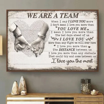 Personalized 'Love You More Than Any Fight' Couple Canvas Wall Art