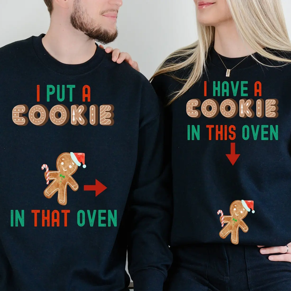 Eating for Two Couples Matching Christmas Pregnant Announcement  Sweatshirt