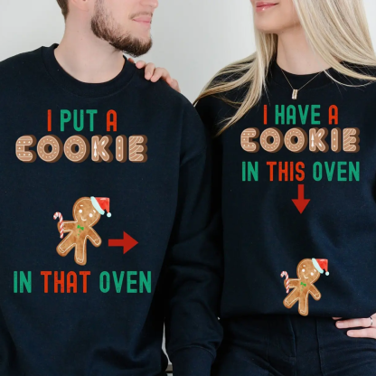 Eating for Two Couples Matching Christmas Pregnant Announcement  Sweatshirt
