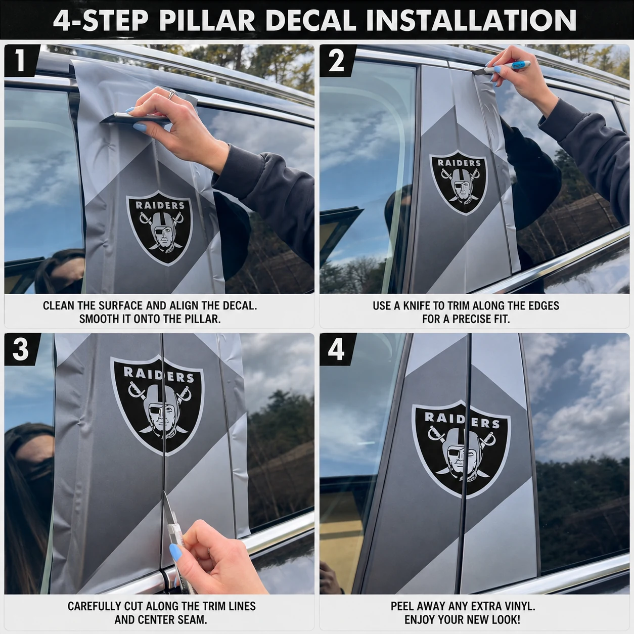 Football Team Car Pillar Wrap - Universal Fit