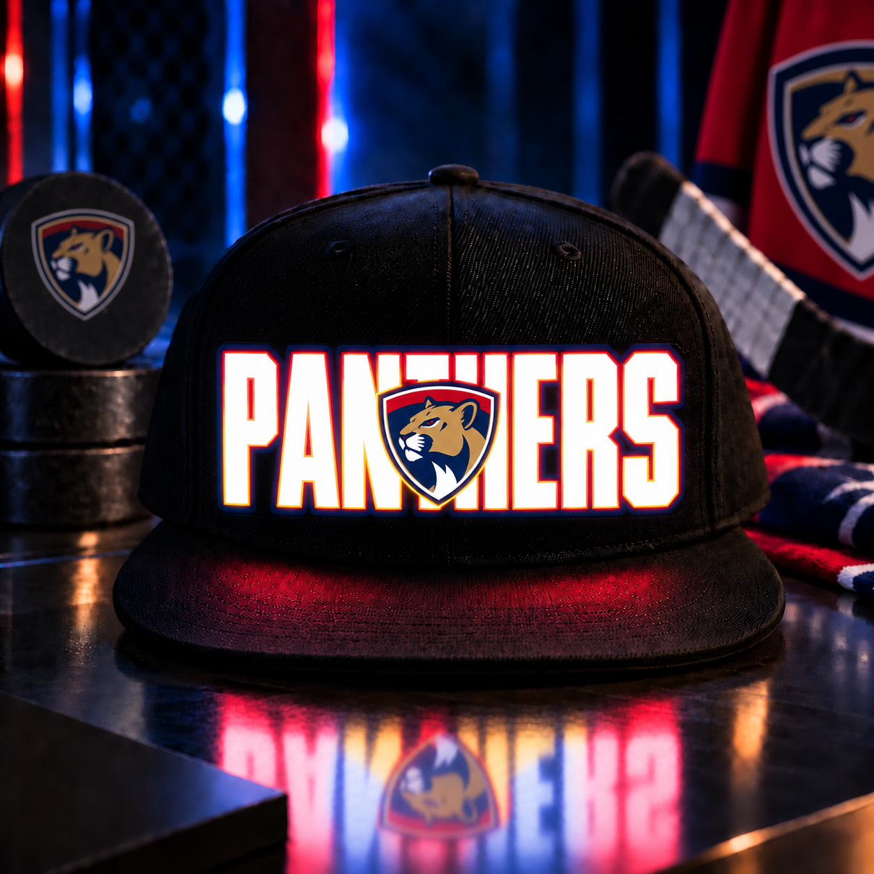 Hockey Team LED Light-Up Snapback Cap