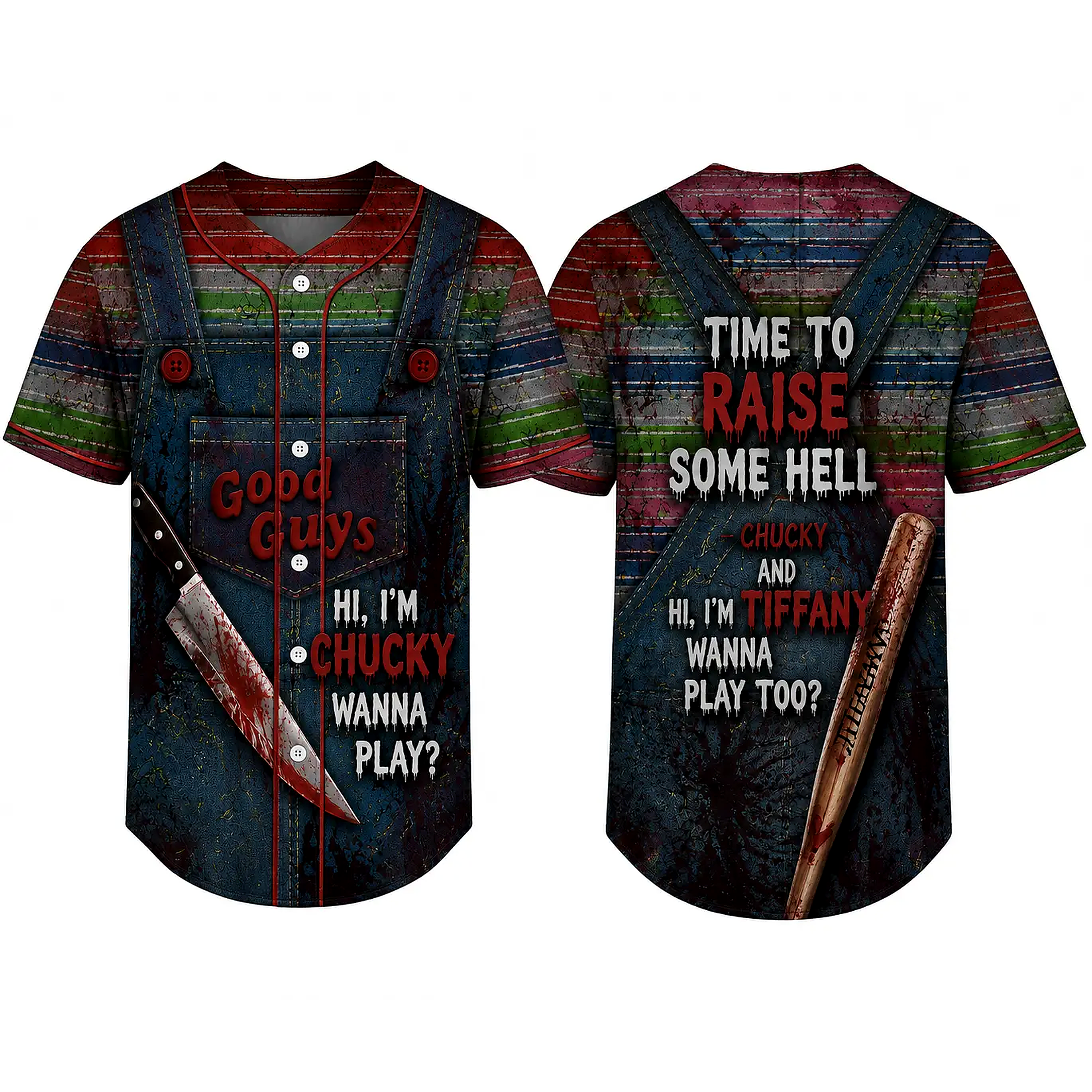Halloween Horror Slasher Baseball Jersey