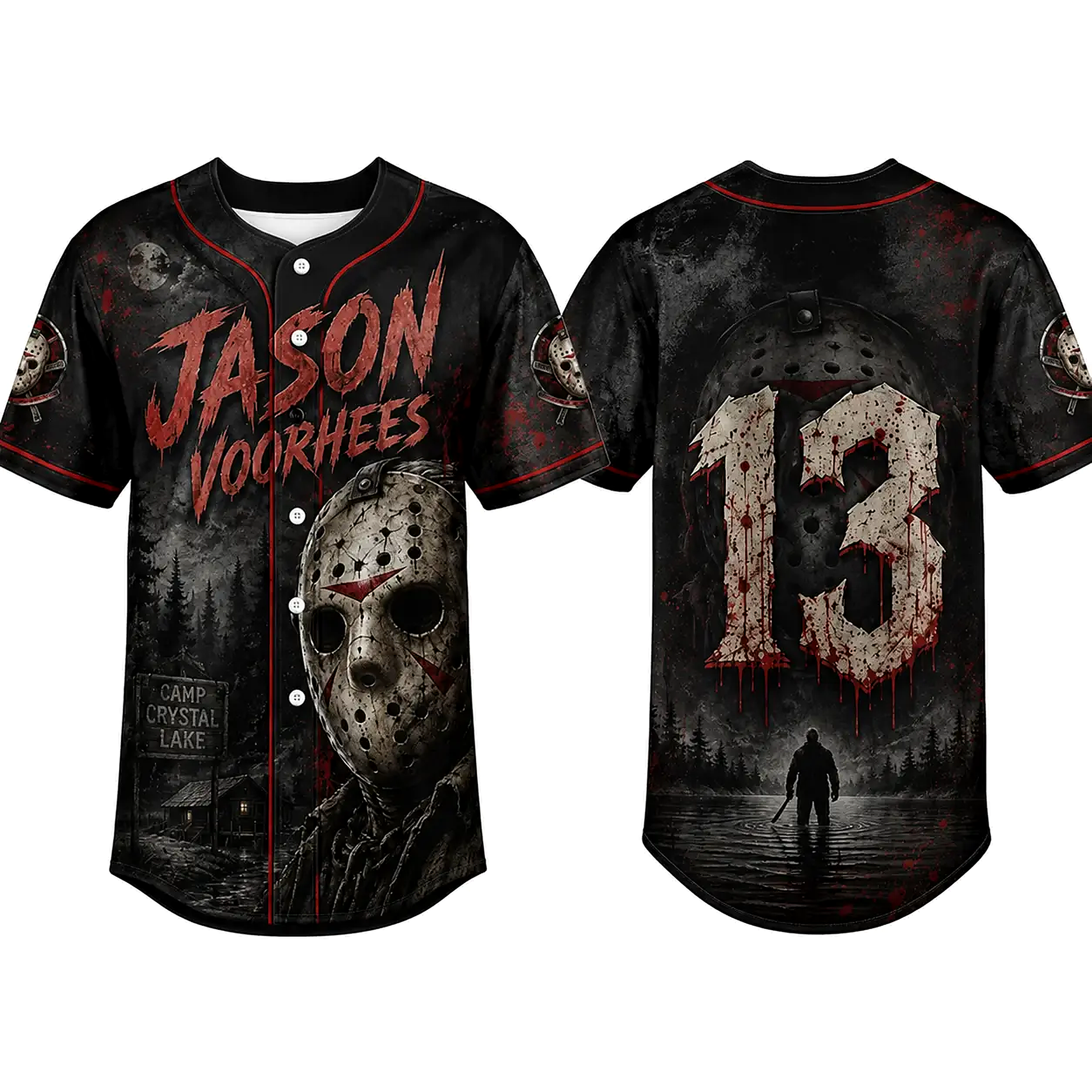 Halloween Horror Slasher Baseball Jersey