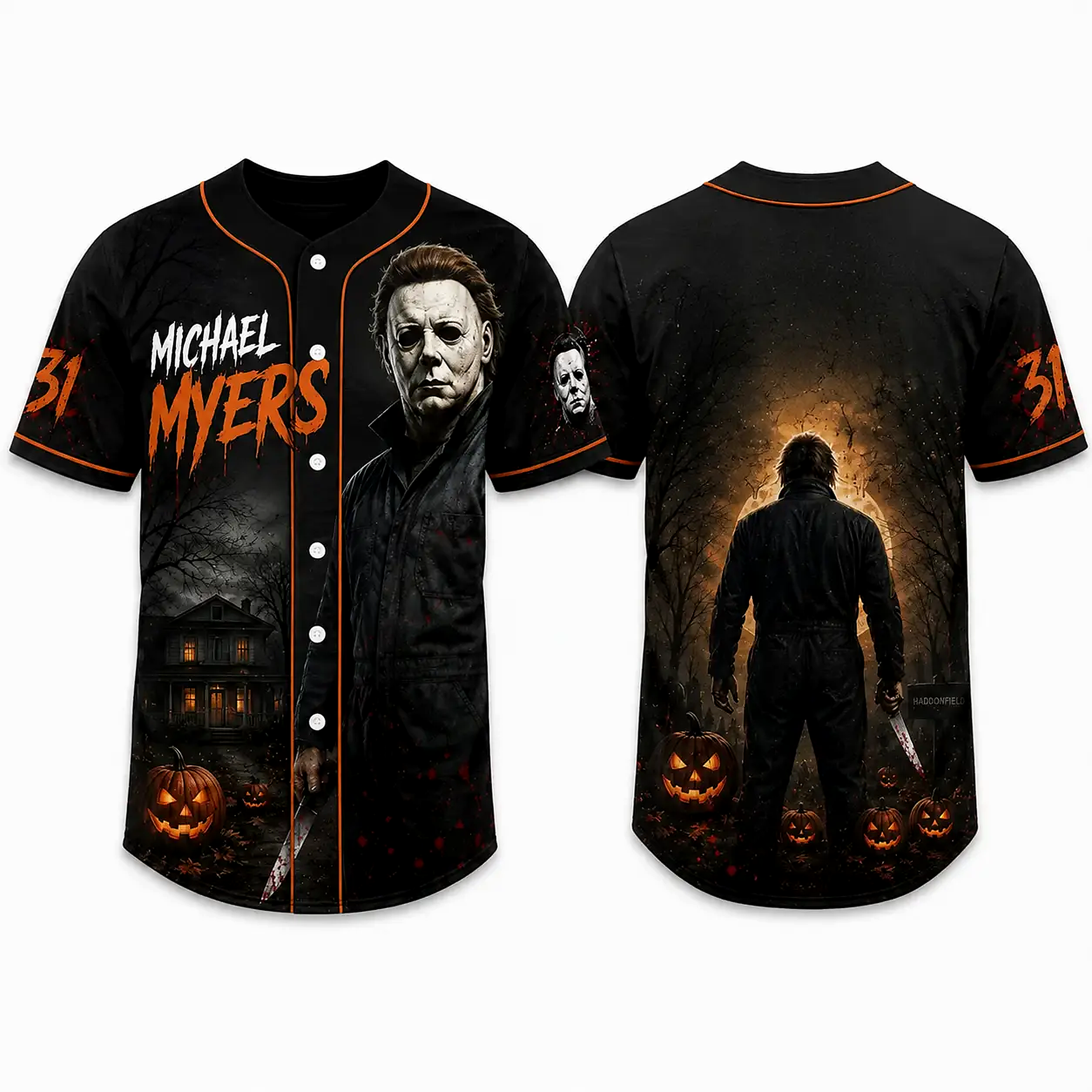 Halloween Horror Slasher Baseball Jersey