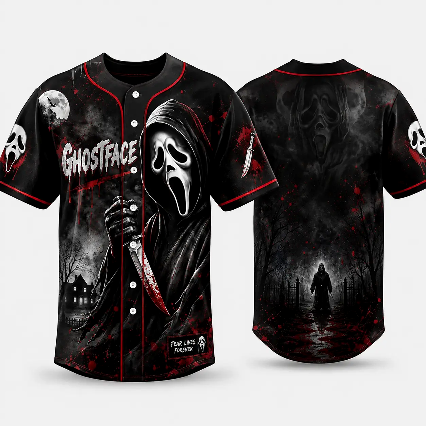 Halloween Horror Slasher Baseball Jersey