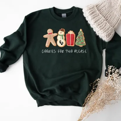 Christmas Cookies For Two Please Pregnancy Announcement Sweatshirt