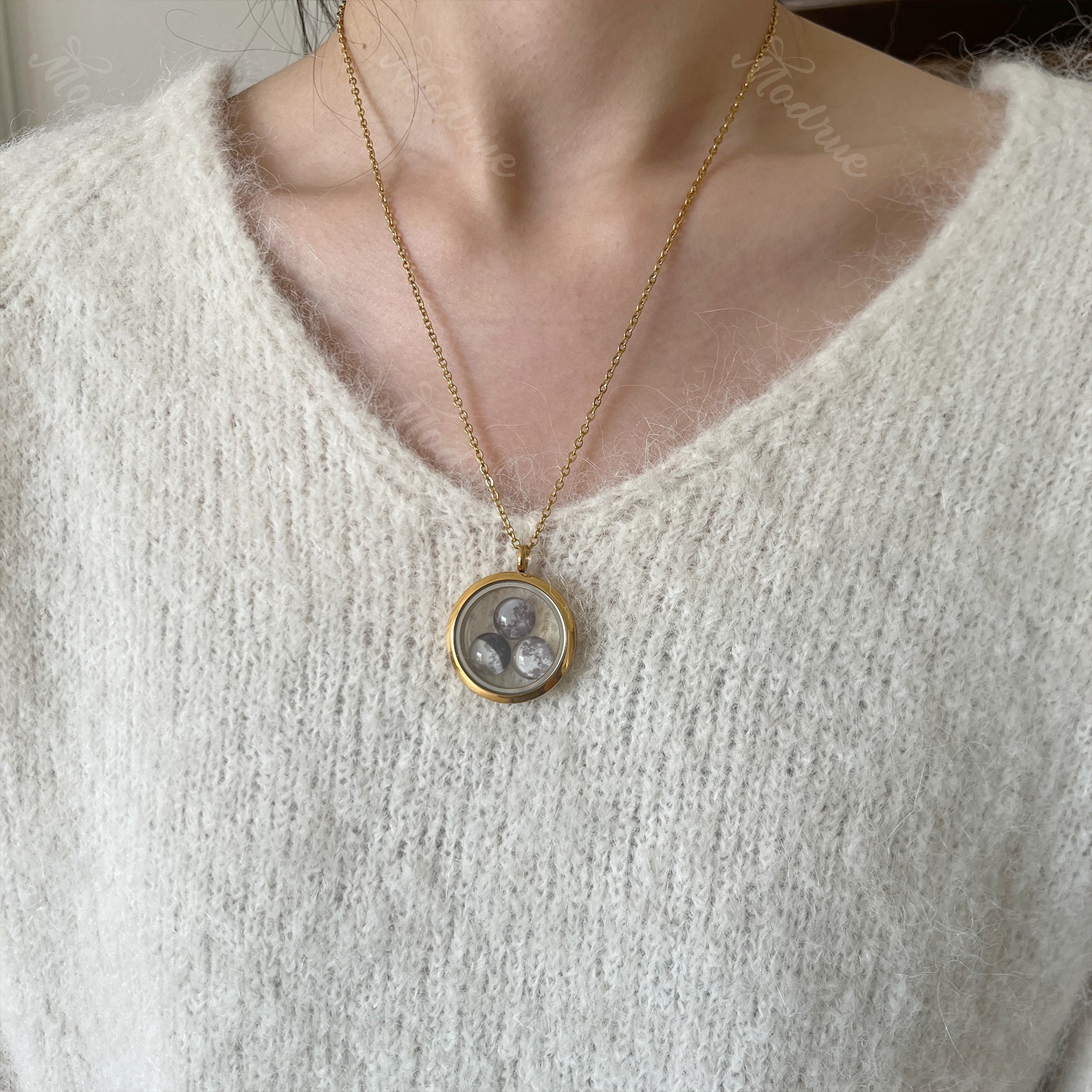 Custom Moon Phase Necklace Locket