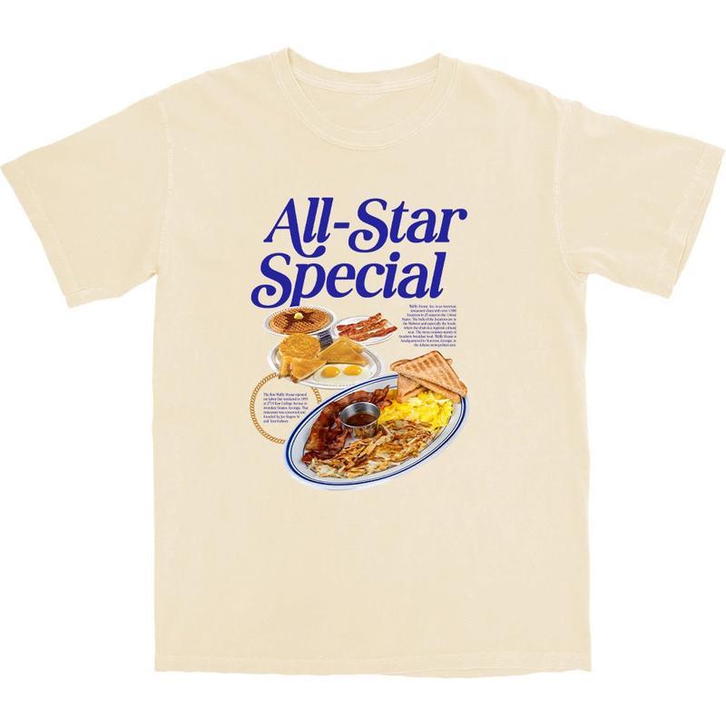 All-Star Breakfast Cotton Funny Casual Shortsleeve T-Shirt