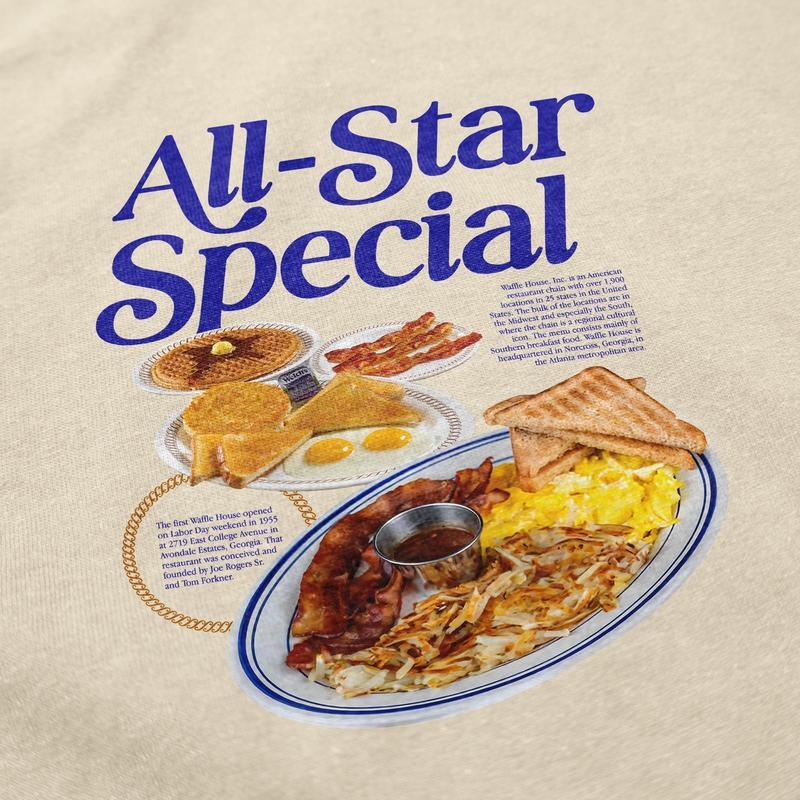 All-Star Breakfast Cotton Funny Casual Shortsleeve T-Shirt