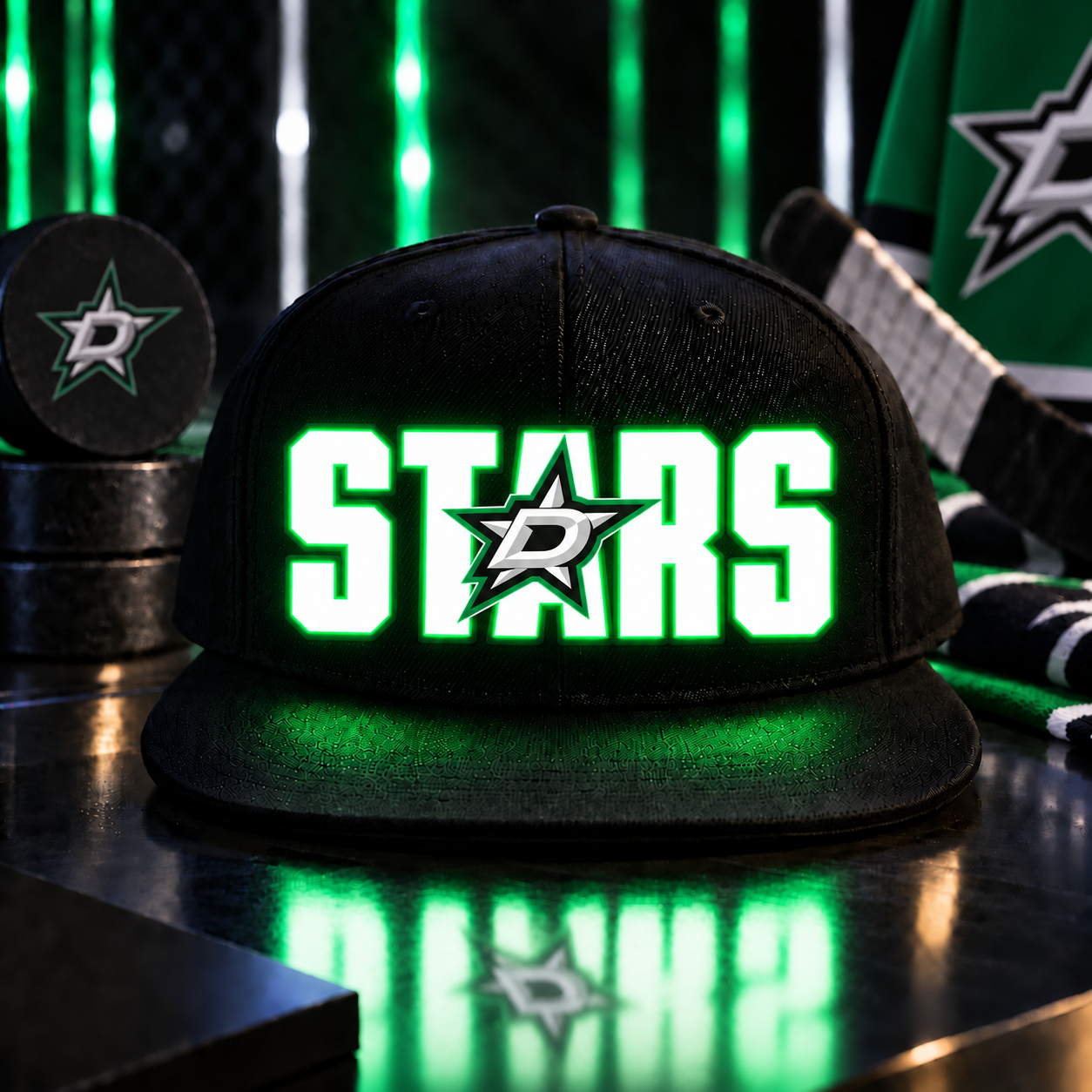 Hockey Team LED Light-Up Snapback Cap