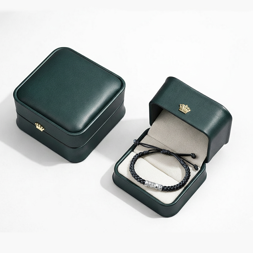 Personalized Mens Woven Leather Bracelet