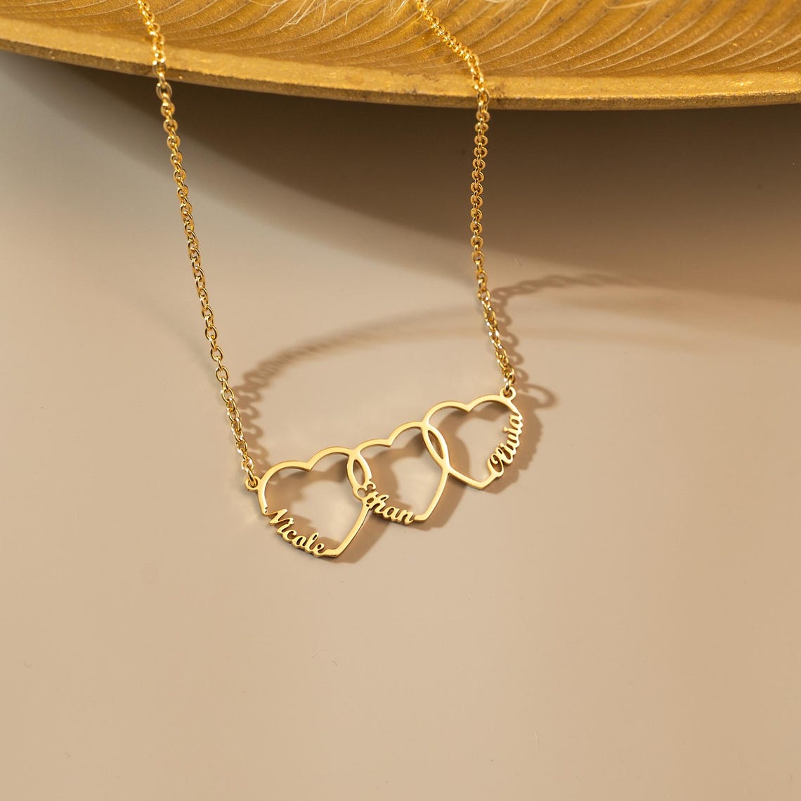 Personalized Hearts Necklace With Family Names
