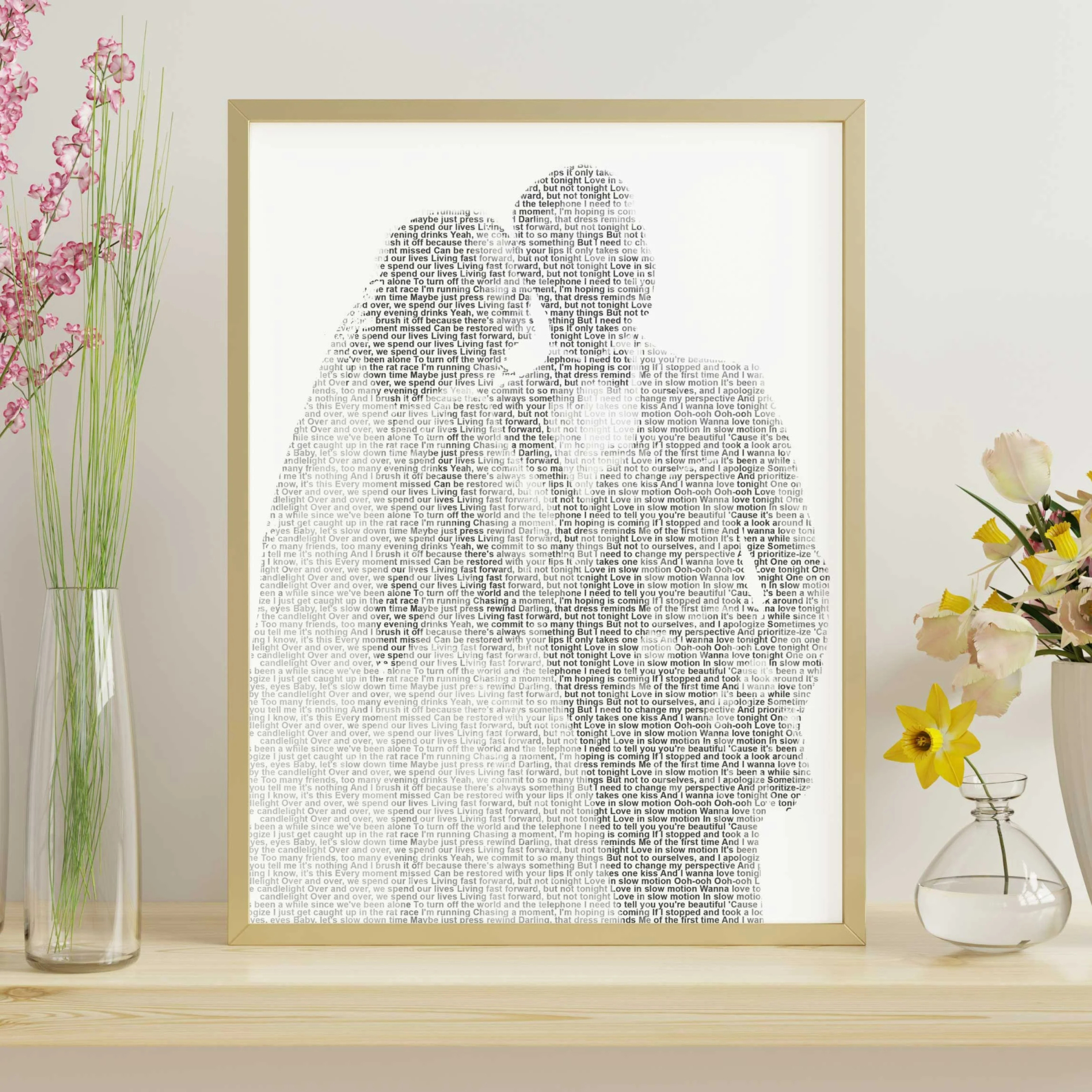Portrait Song Lyrics Photo Frame Anniversary Gift