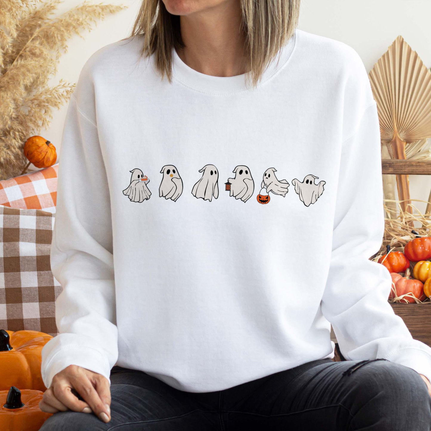 Cute group of ghost Halloween sweatshirt