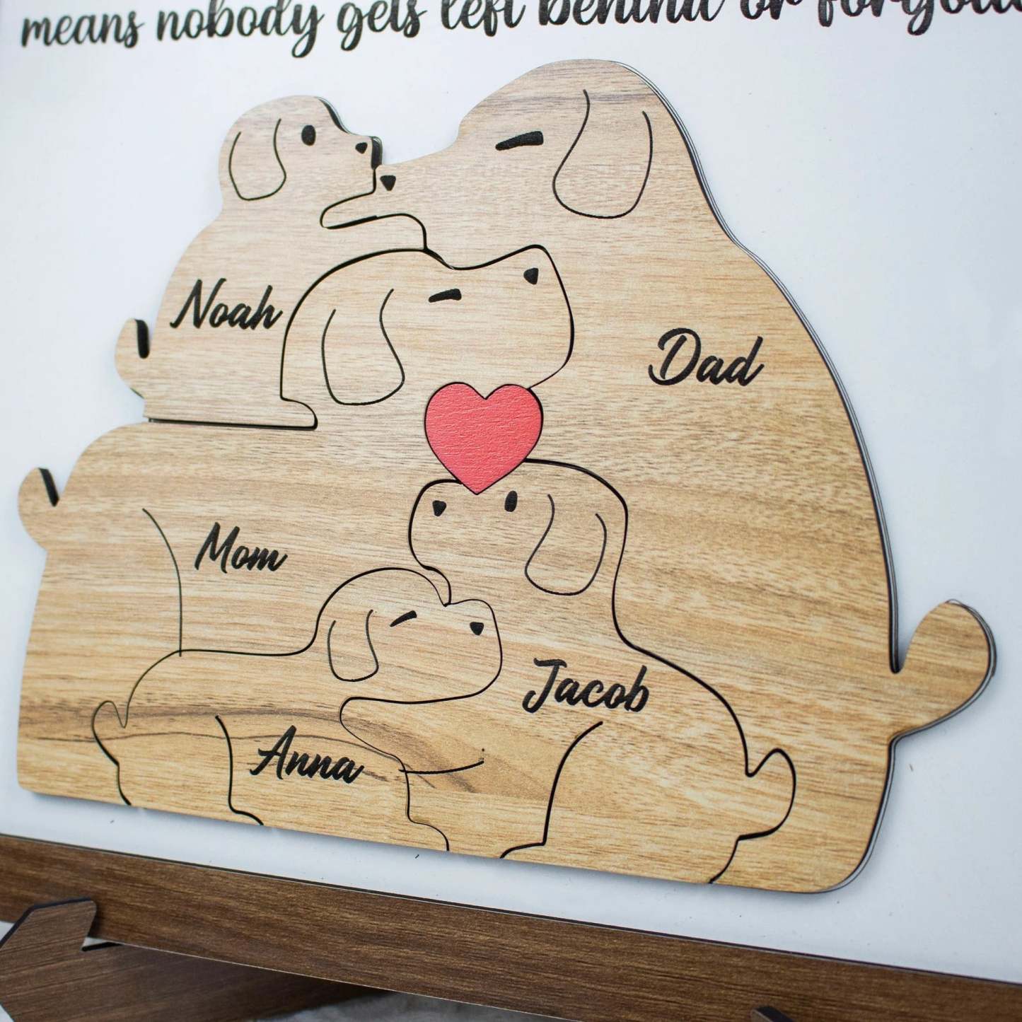 Custom Dog Family Puzzle Wooden Sign