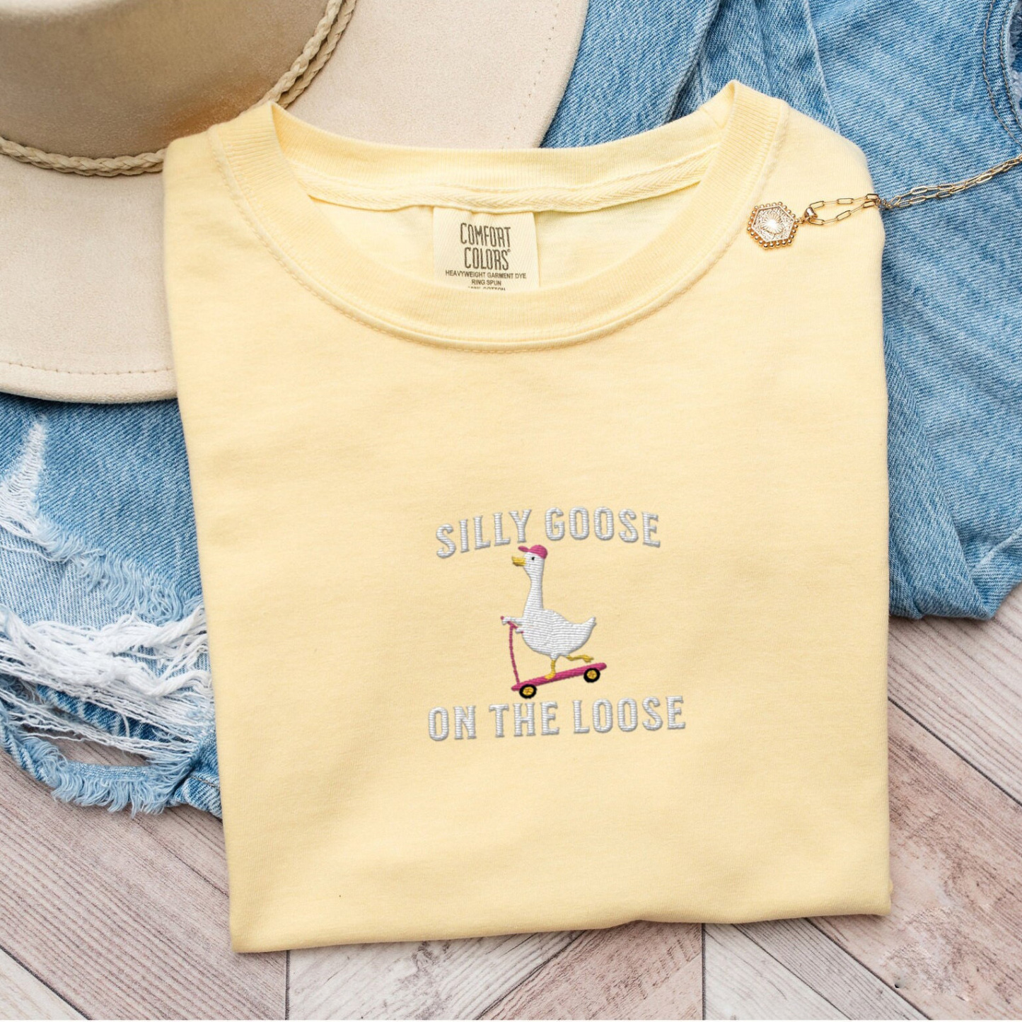 Silly Goose On the Loose Embroidered Sweatshirt