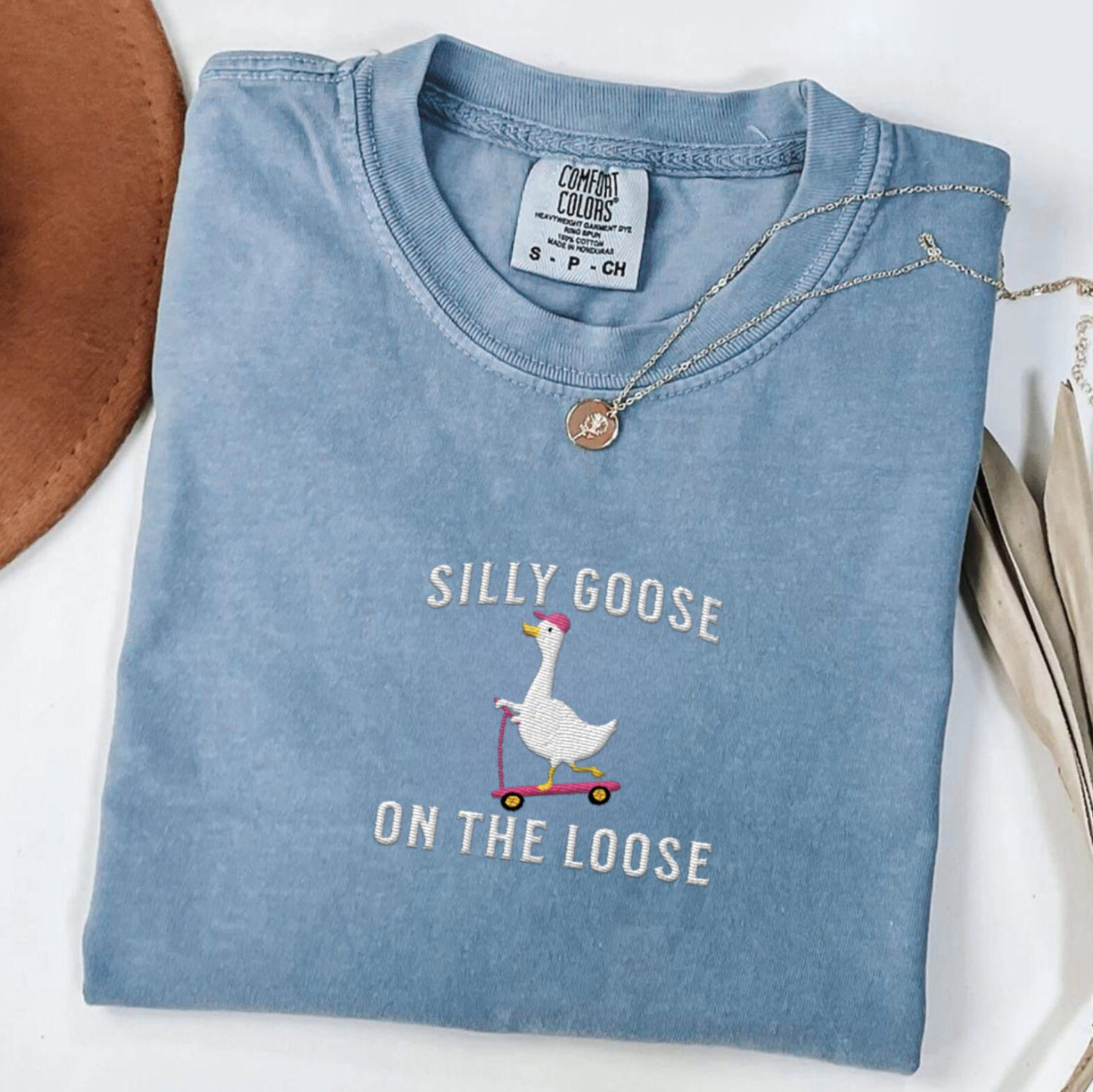 Silly Goose On the Loose Embroidered Sweatshirt
