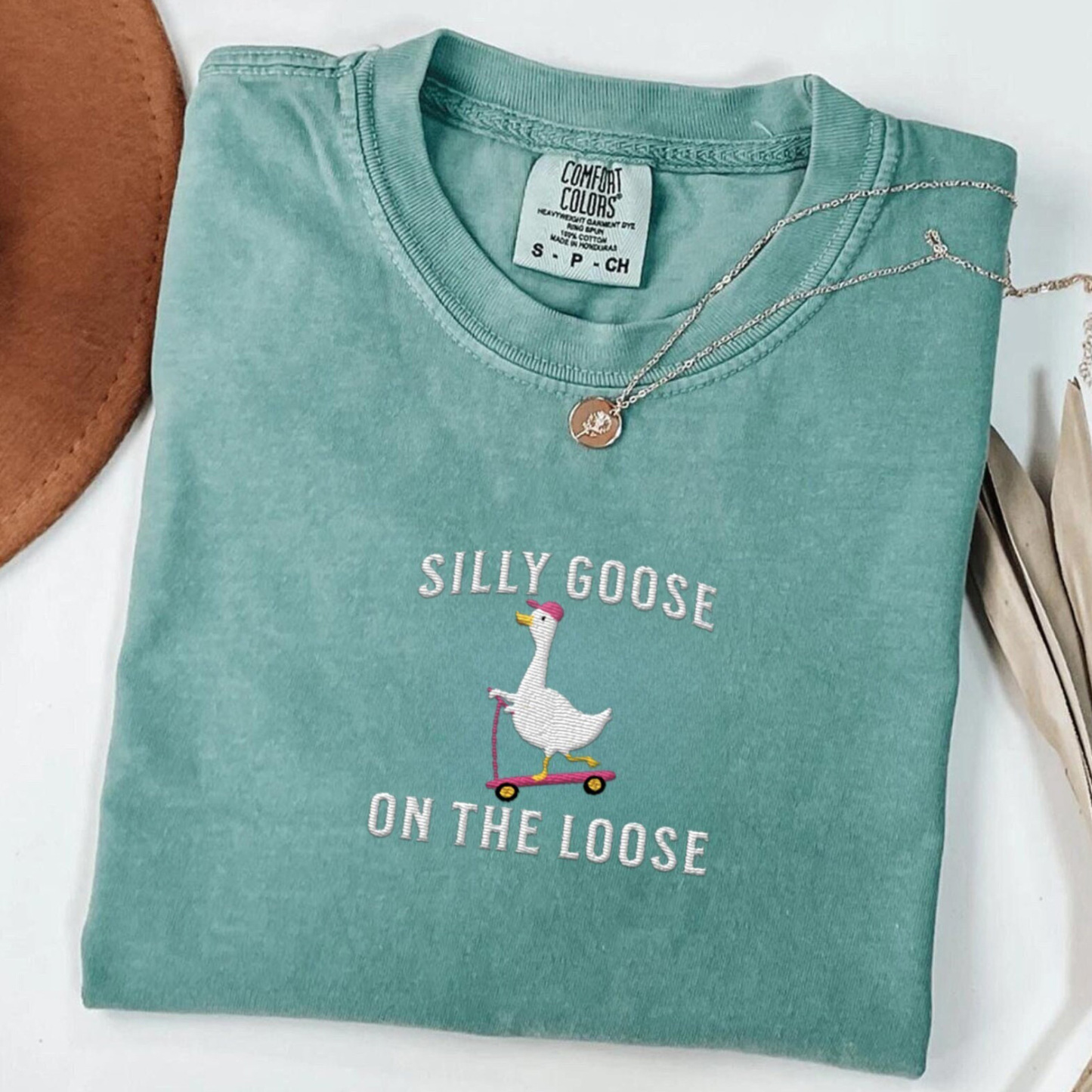 Silly Goose On the Loose Embroidered Sweatshirt