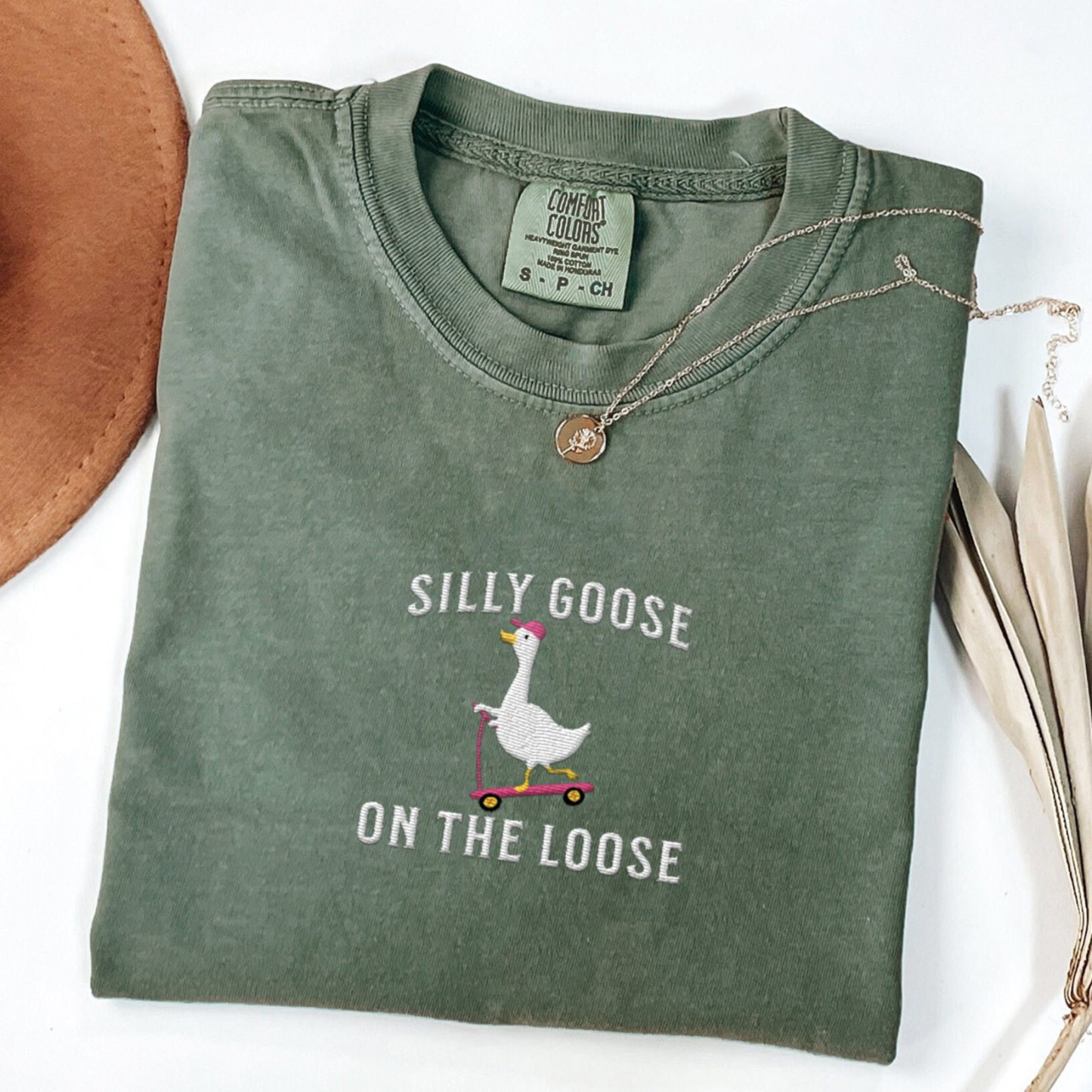 Silly Goose On the Loose Embroidered Sweatshirt