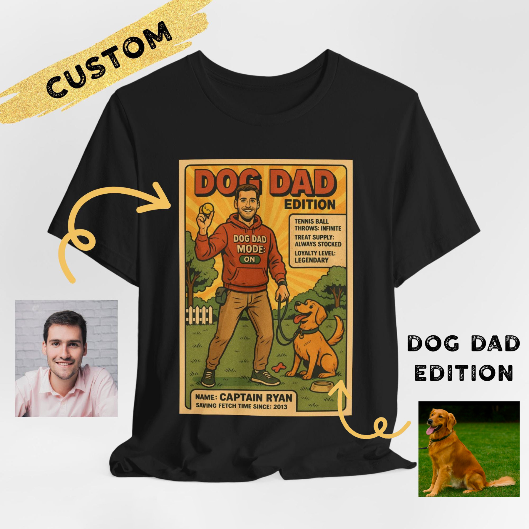 Personalized Cartoon Pet Dad Shirt