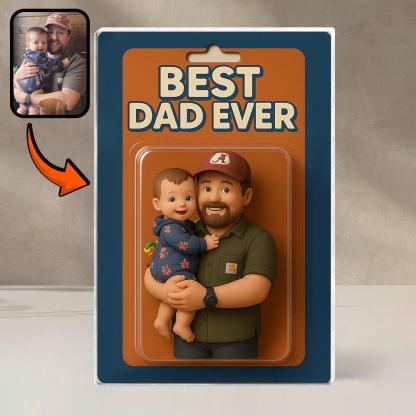 Personalized Custom Photo Dad And Kids Action Figure Acrylic Block