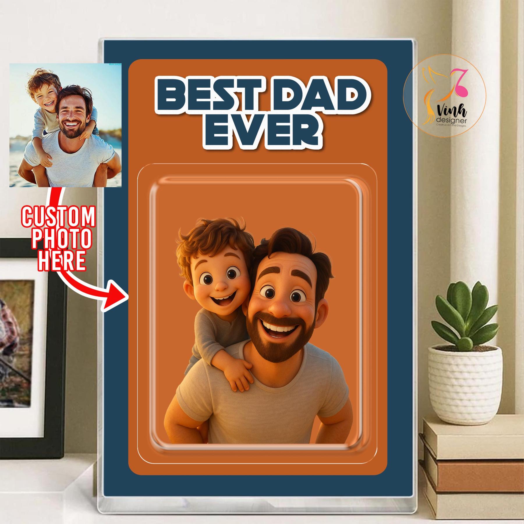 Personalized Custom Photo Dad And Kids Action Figure Acrylic Block
