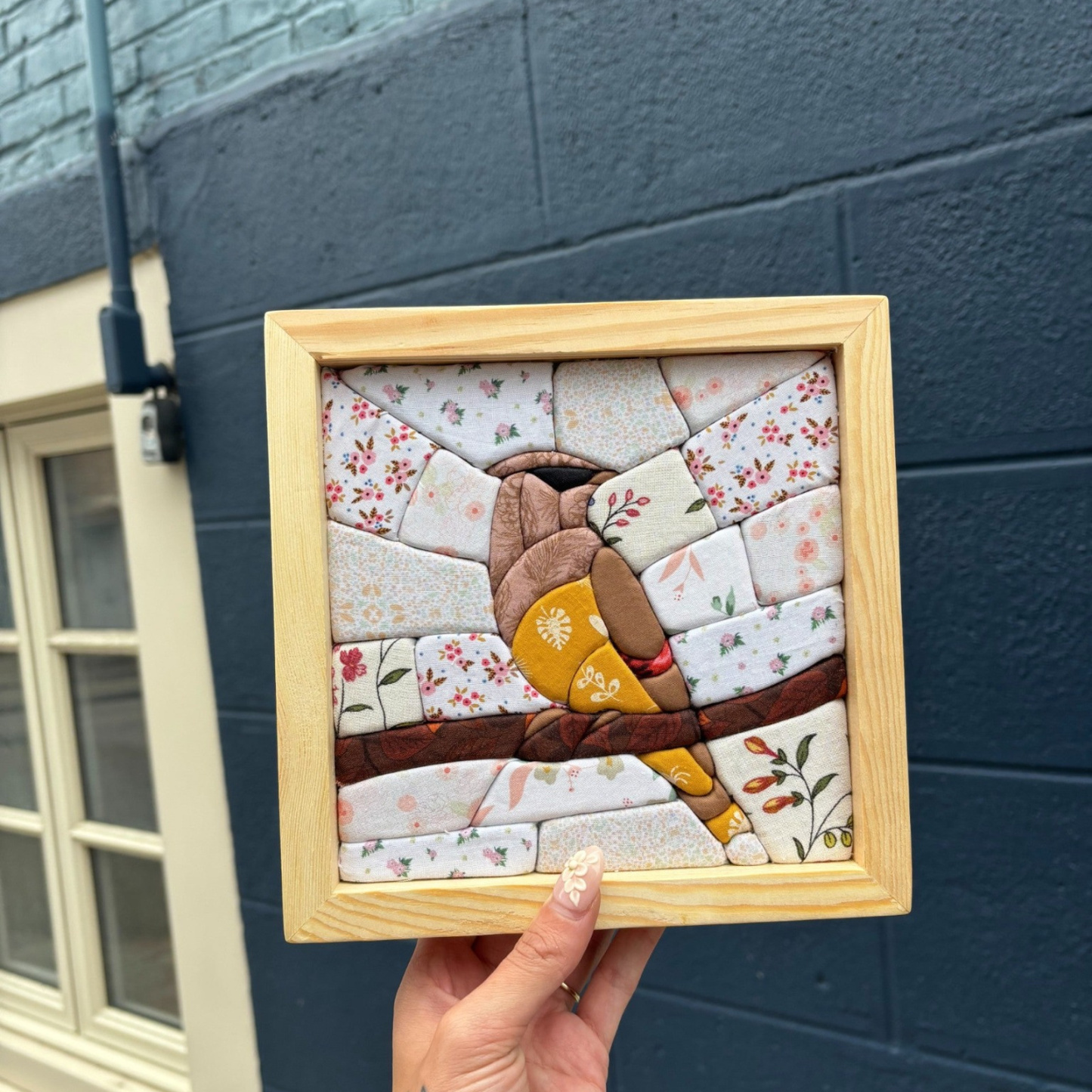 Cedar Waxwing 3D Fabric Mosaic Wall Art