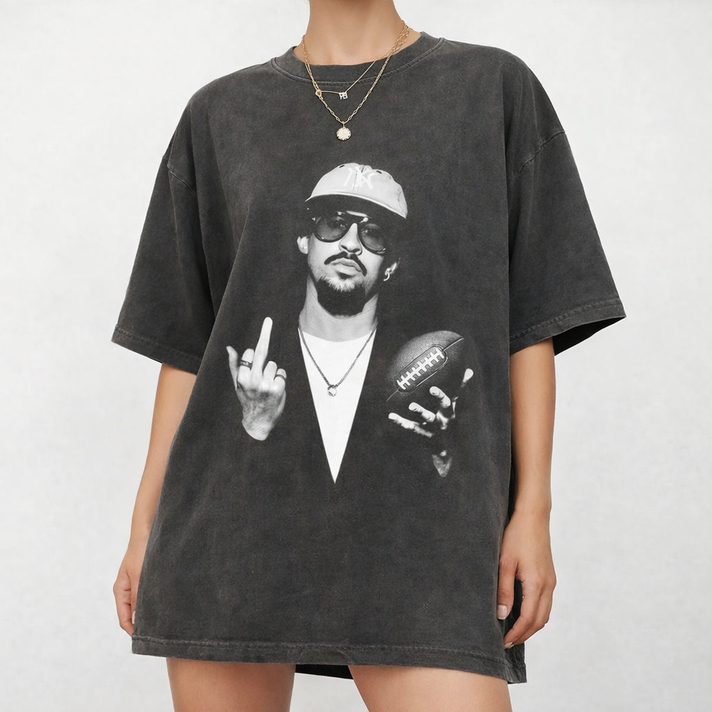 Bad Benito Football Graphic  Tee - Premium Heavyweight Vintage Wash