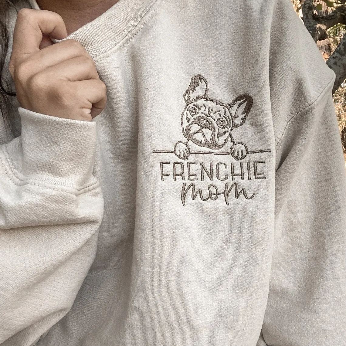 Custom Embroidered Pet Portrait Outline Sweatshirt For Pet Lover Gifts