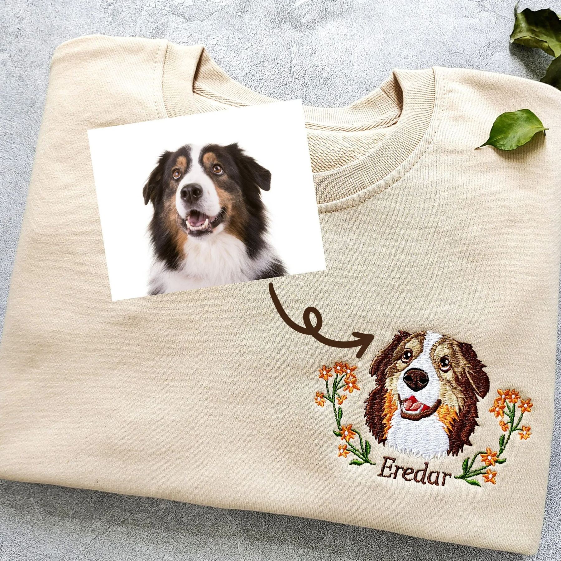 Personalized Embroidered Sweatshirt with Pets
