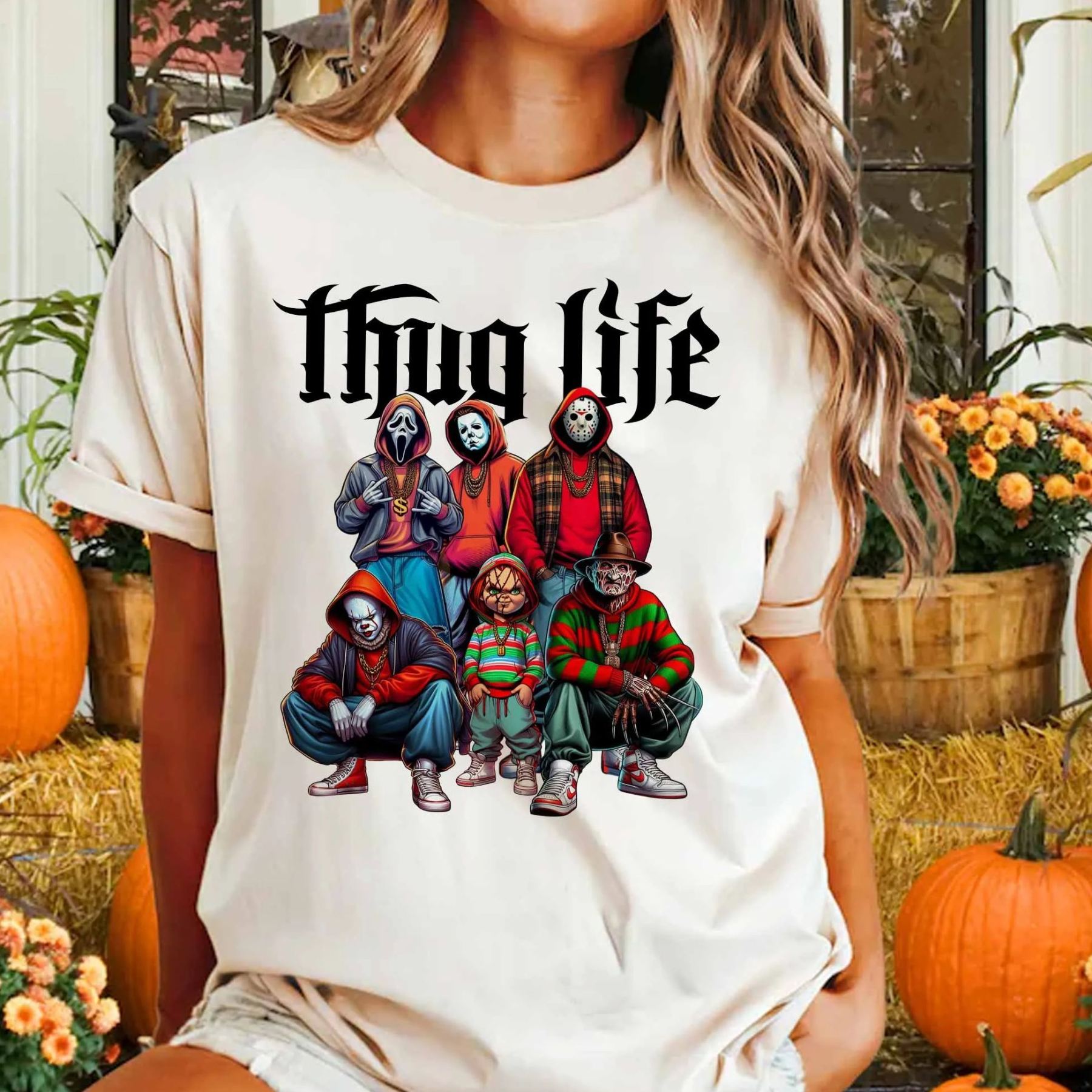 Halloween Horror Characters Thug Life Sweatshirt Hoddie