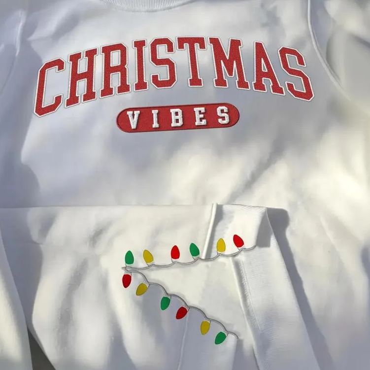 Christmas Vibes Light Side Bow Cut-Out Sweatshirt