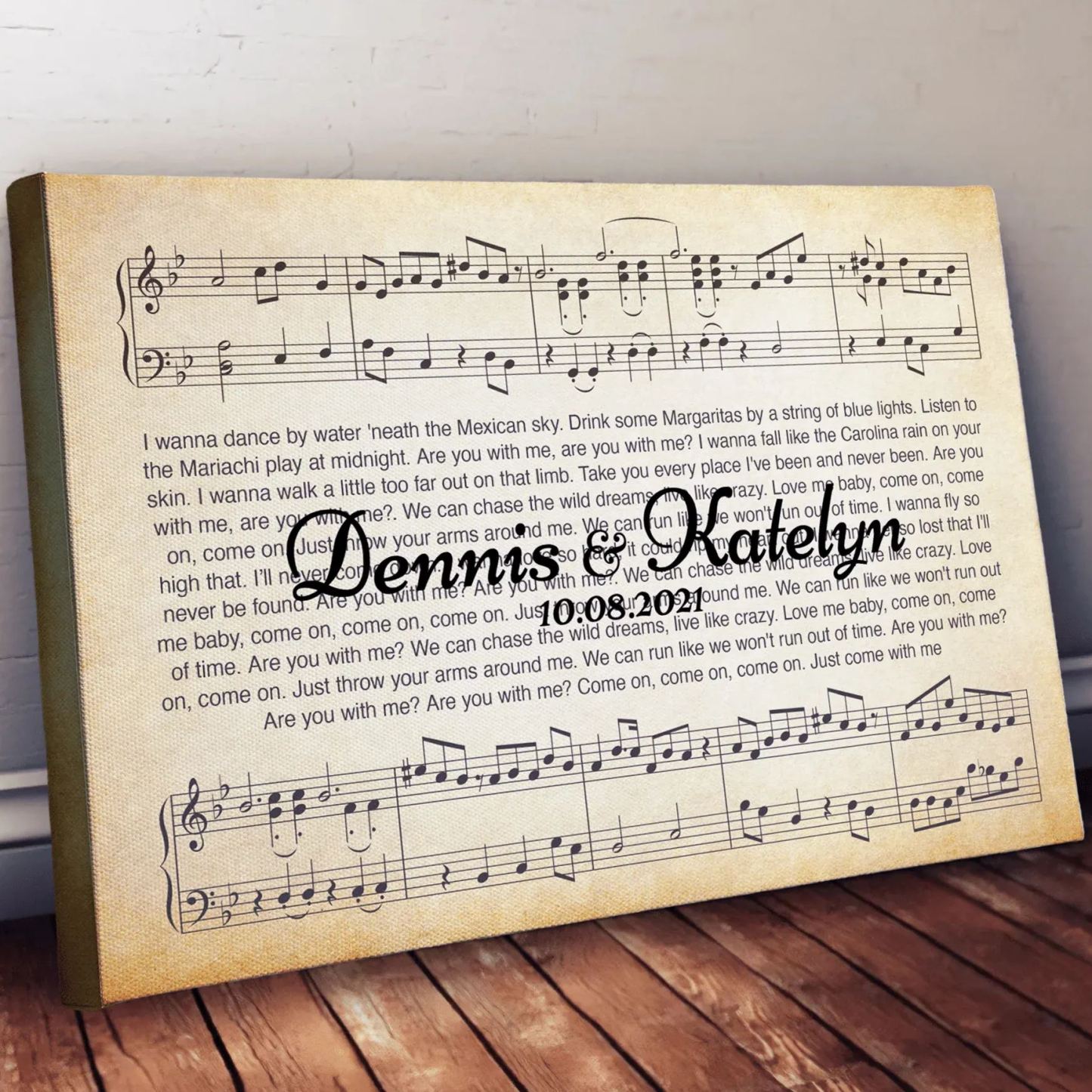 Song Lyrics On Canvas Custom Wall Art