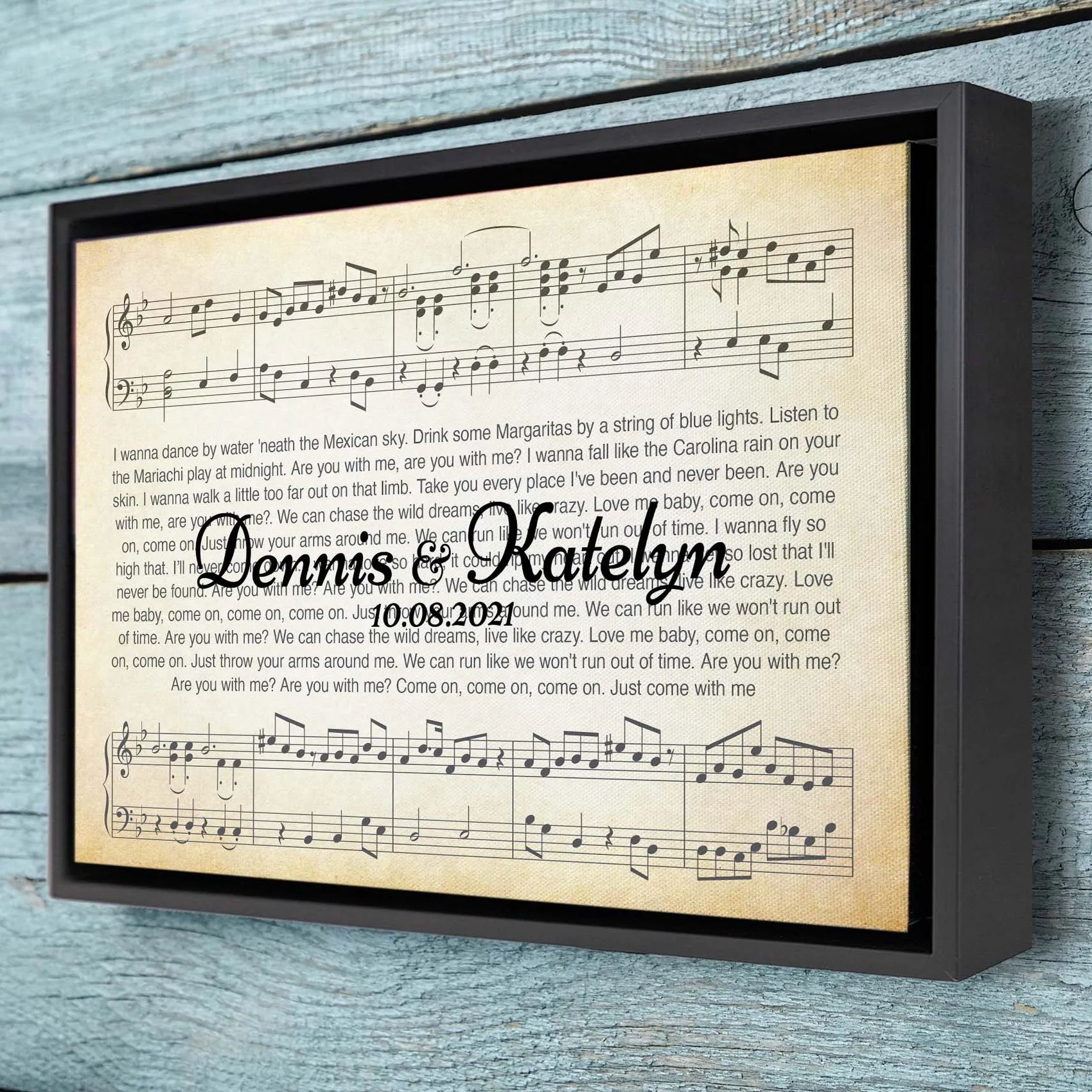 Song Lyrics On Canvas Custom Wall Art