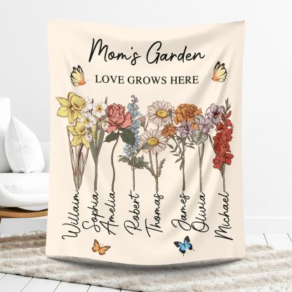 Personalized Grandmas Garden Gifts Blanket