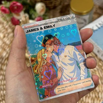 Personalized Couple Photo Anime Style Card